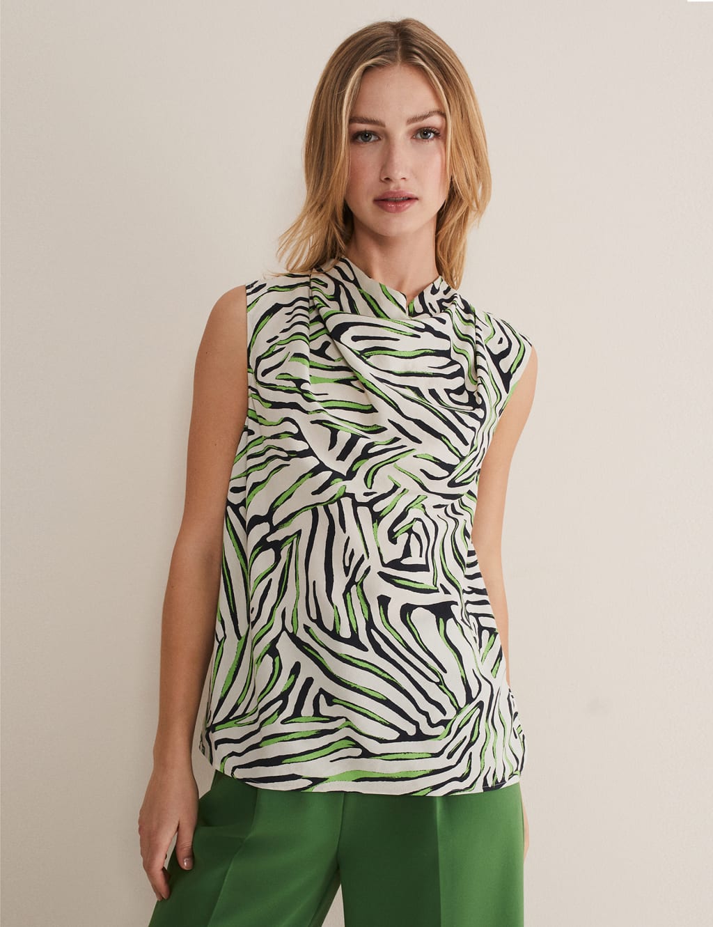 Printed Cowl Neck Top image 1
