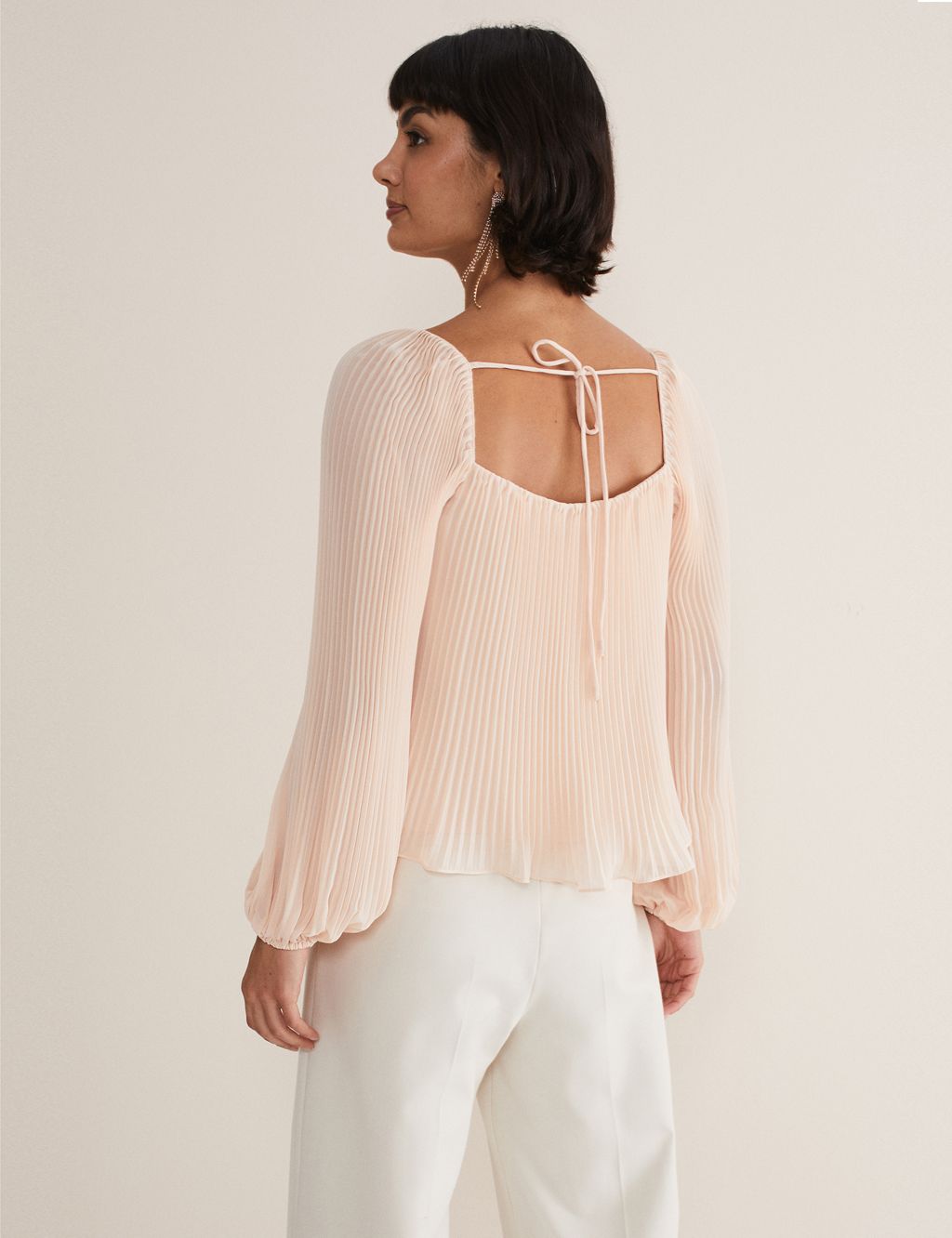 Pleated Square Neck Top image 3