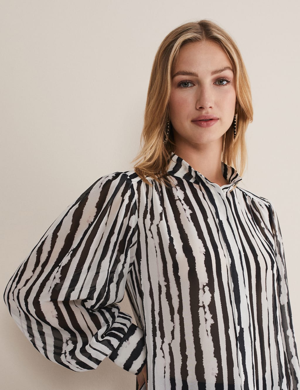 Striped Collared Button Through Shirt image 5