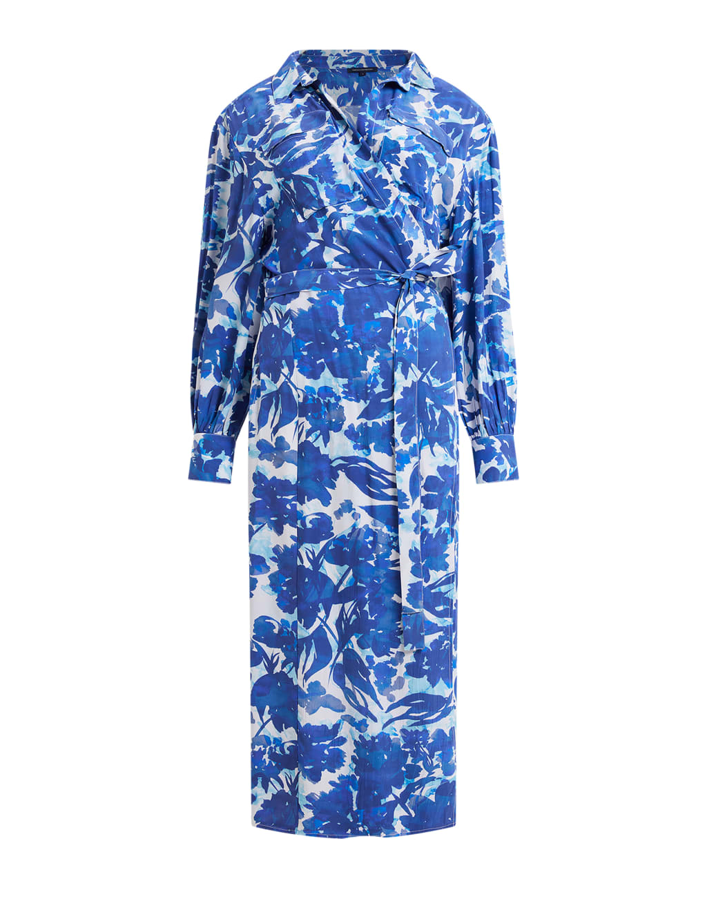 Floral Collared Tie Waist Midi Wrap Dress image 2