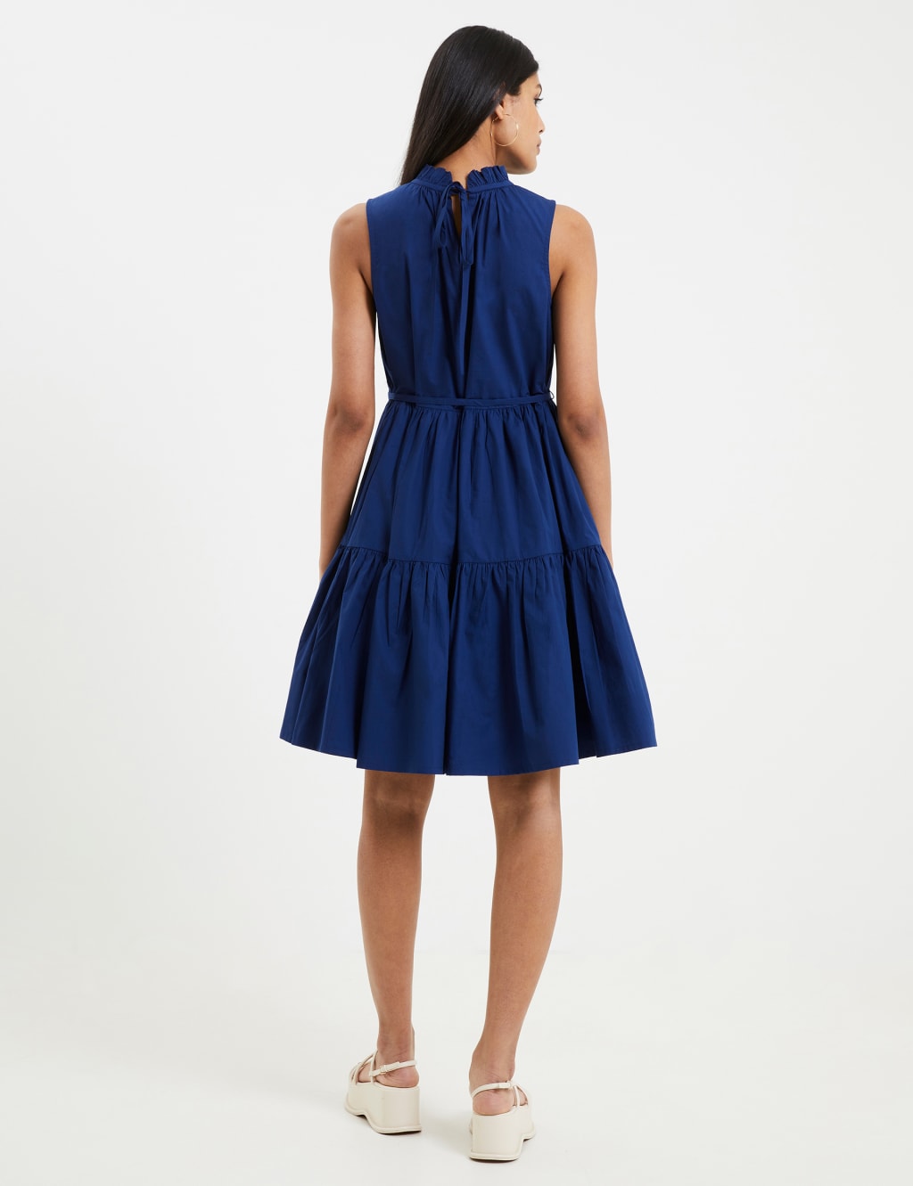 Pure Cotton High Neck Tiered Smock Dress image 4