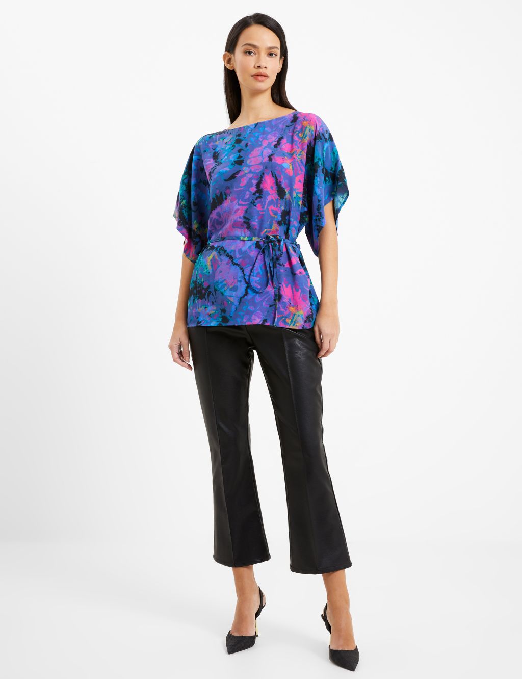 Printed Relaxed Angel Sleeve Blouse image 1