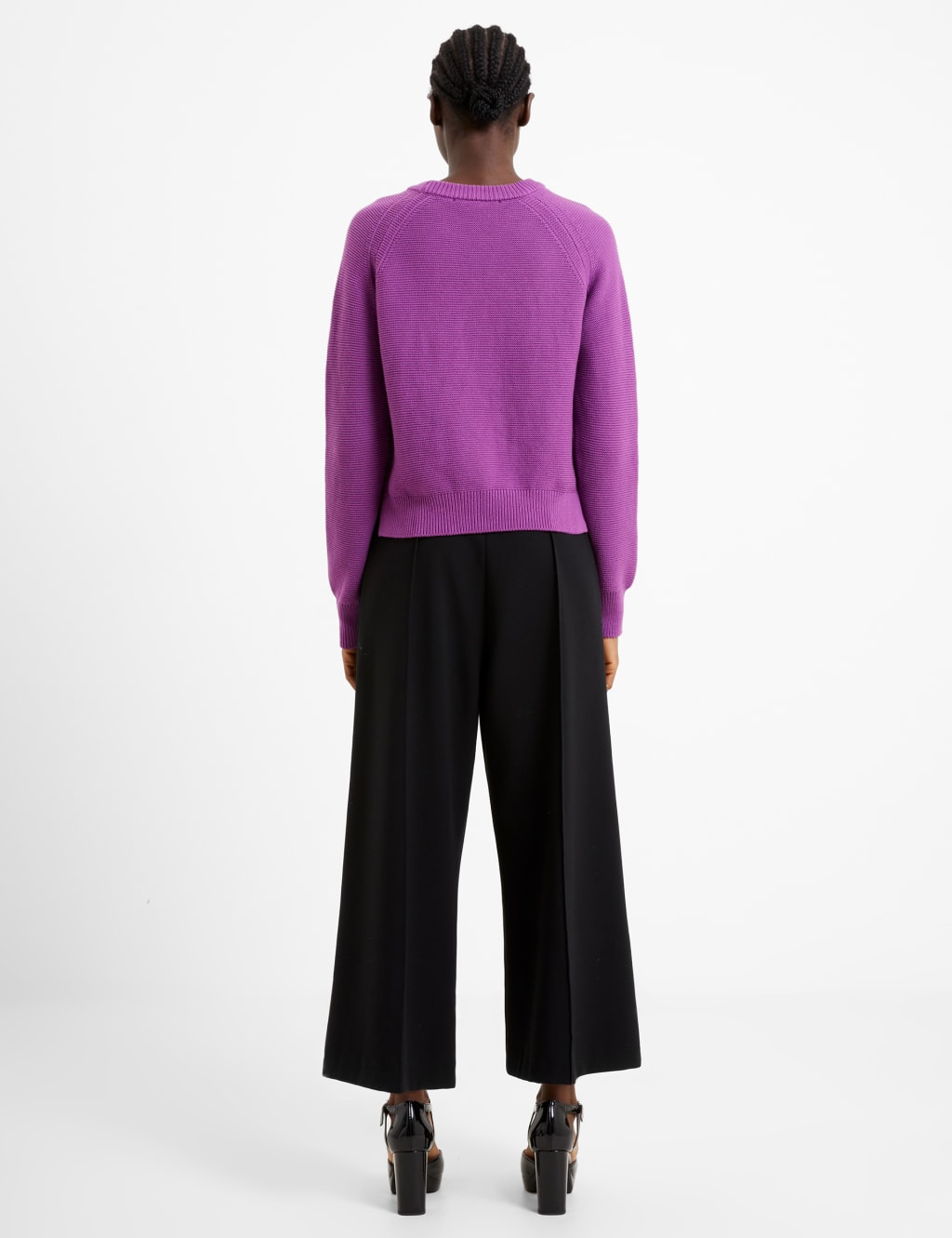 Pure Cotton Crew Neck Split Hem Jumper image 3