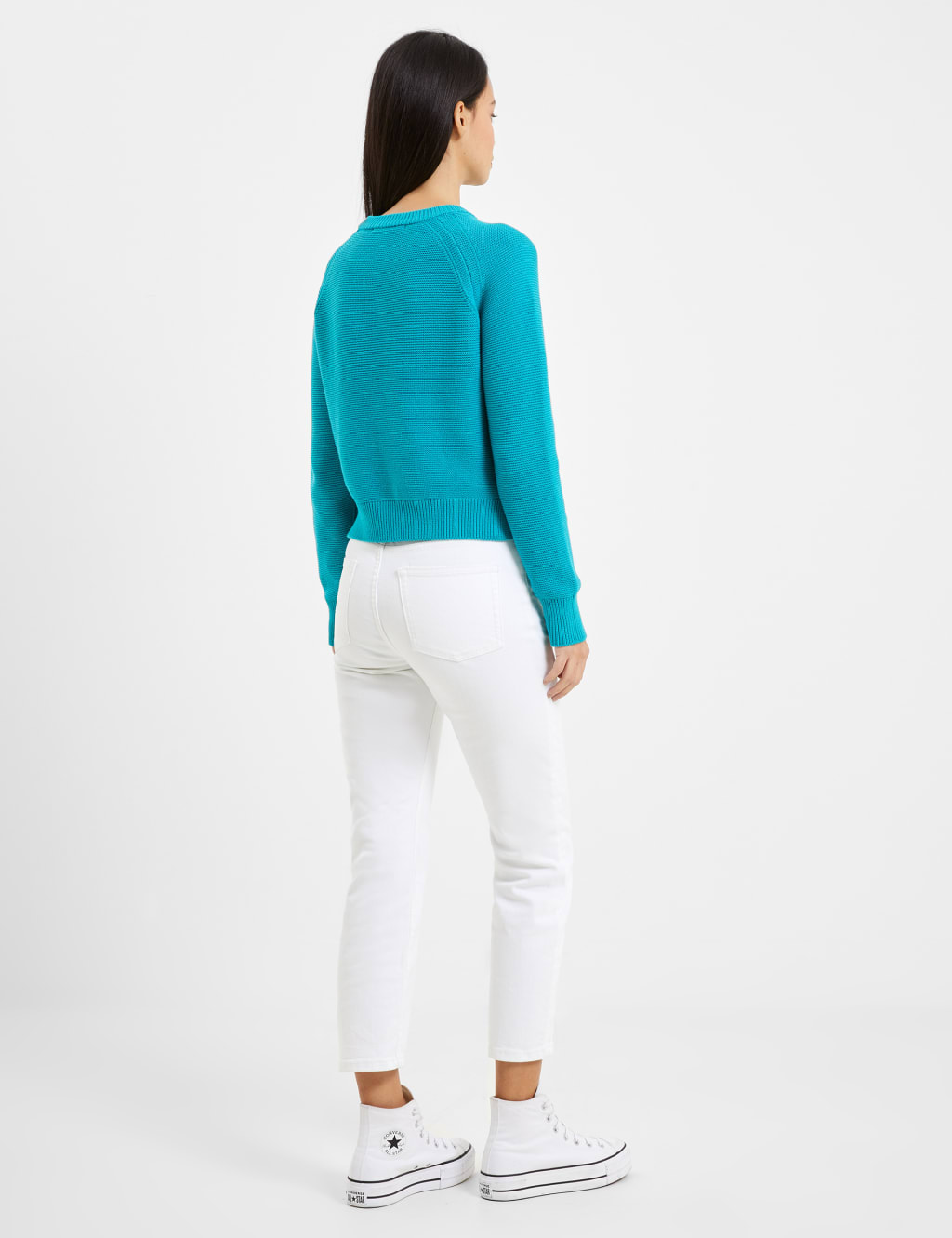 Pure Cotton Crew Neck Split Hem Jumper image 4