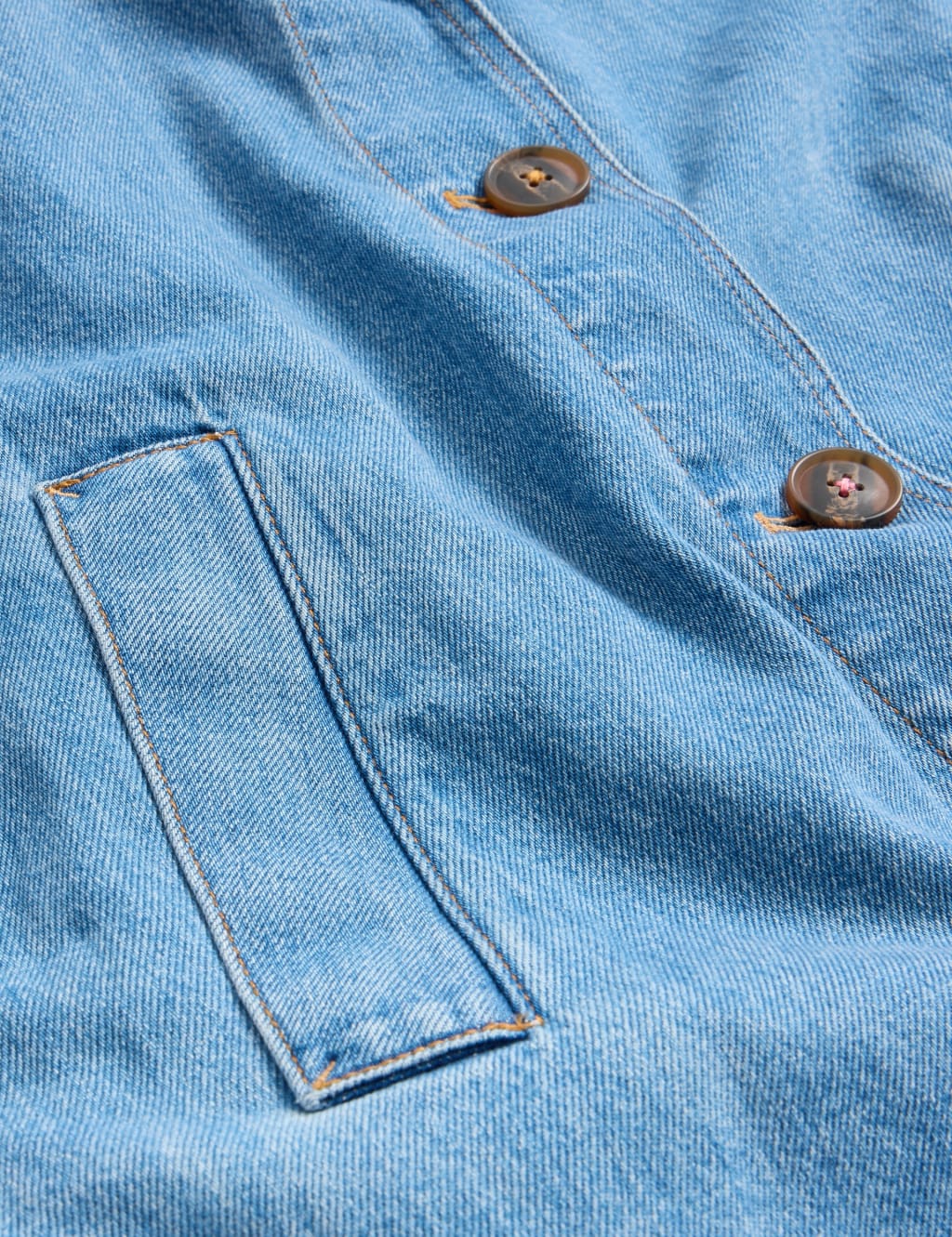 Denim Collared Longline Coat image 6