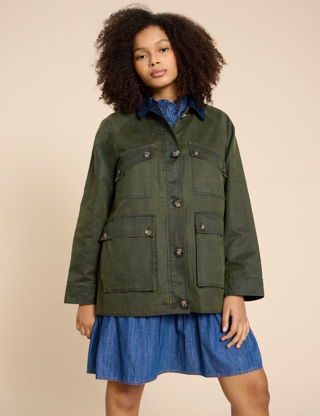 Cotton Rich Collared Utility Jacket
