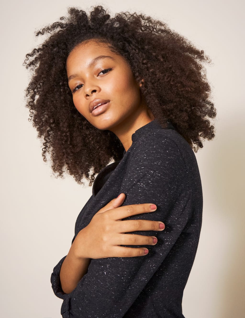 Jersey Sparkly Collared Shirt image 3