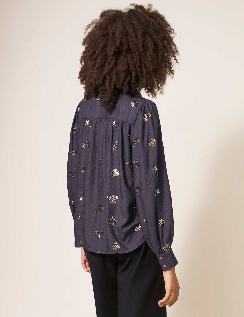 Sequin Embellished Collared Shirt image 4