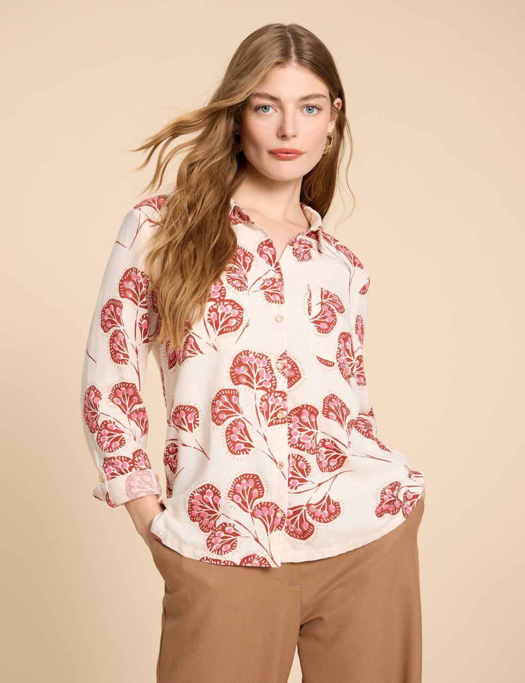 Organic Cotton Printed Collared Shirt