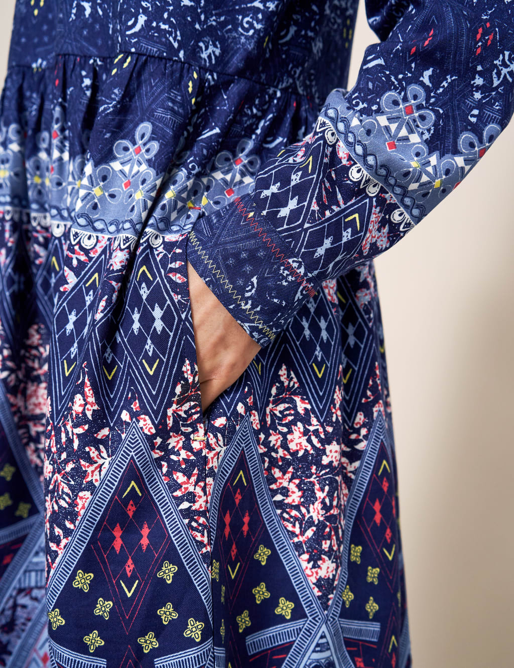 Printed Midi Relaxed Smock Dress image 4