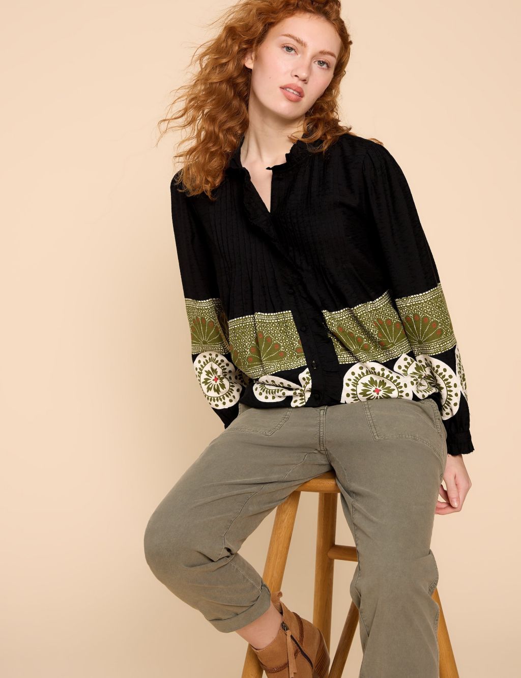 Printed High Neck Blouse image 5