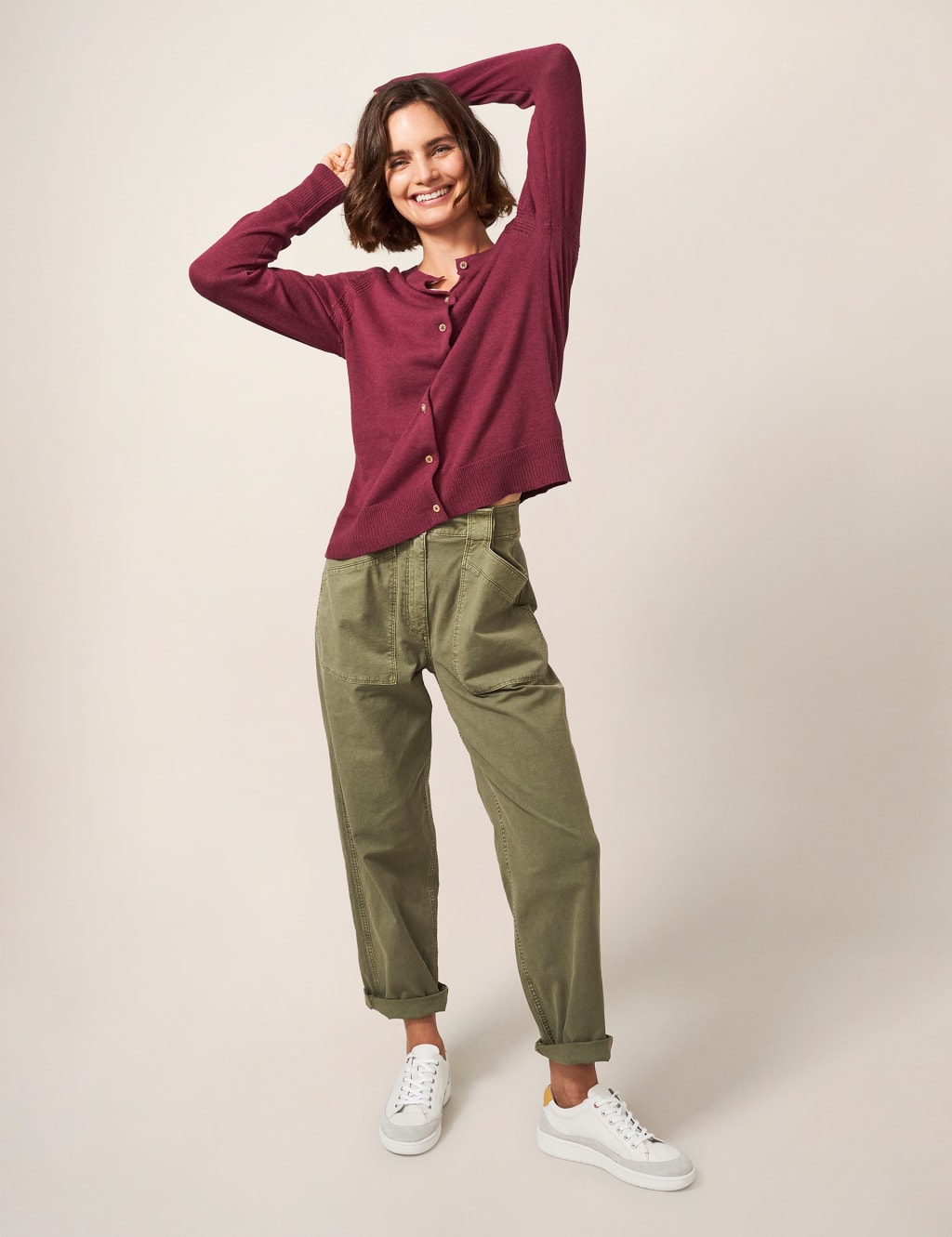Pure Cotton Crew Neck Cardigan image 1