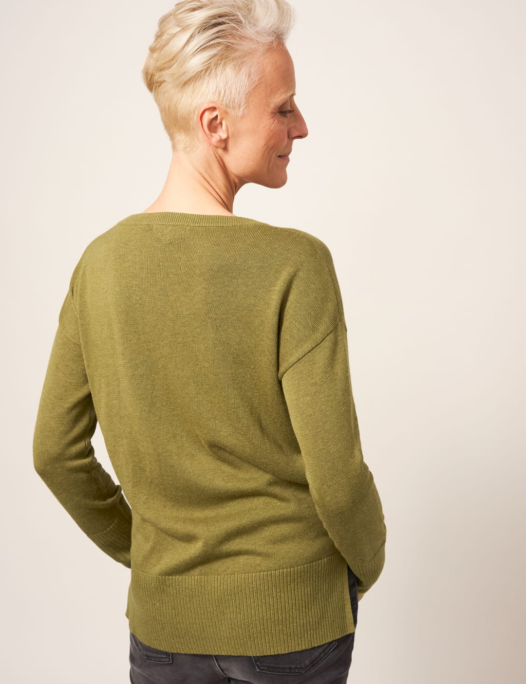 Cotton Blend Crew Neck Jumper image 3