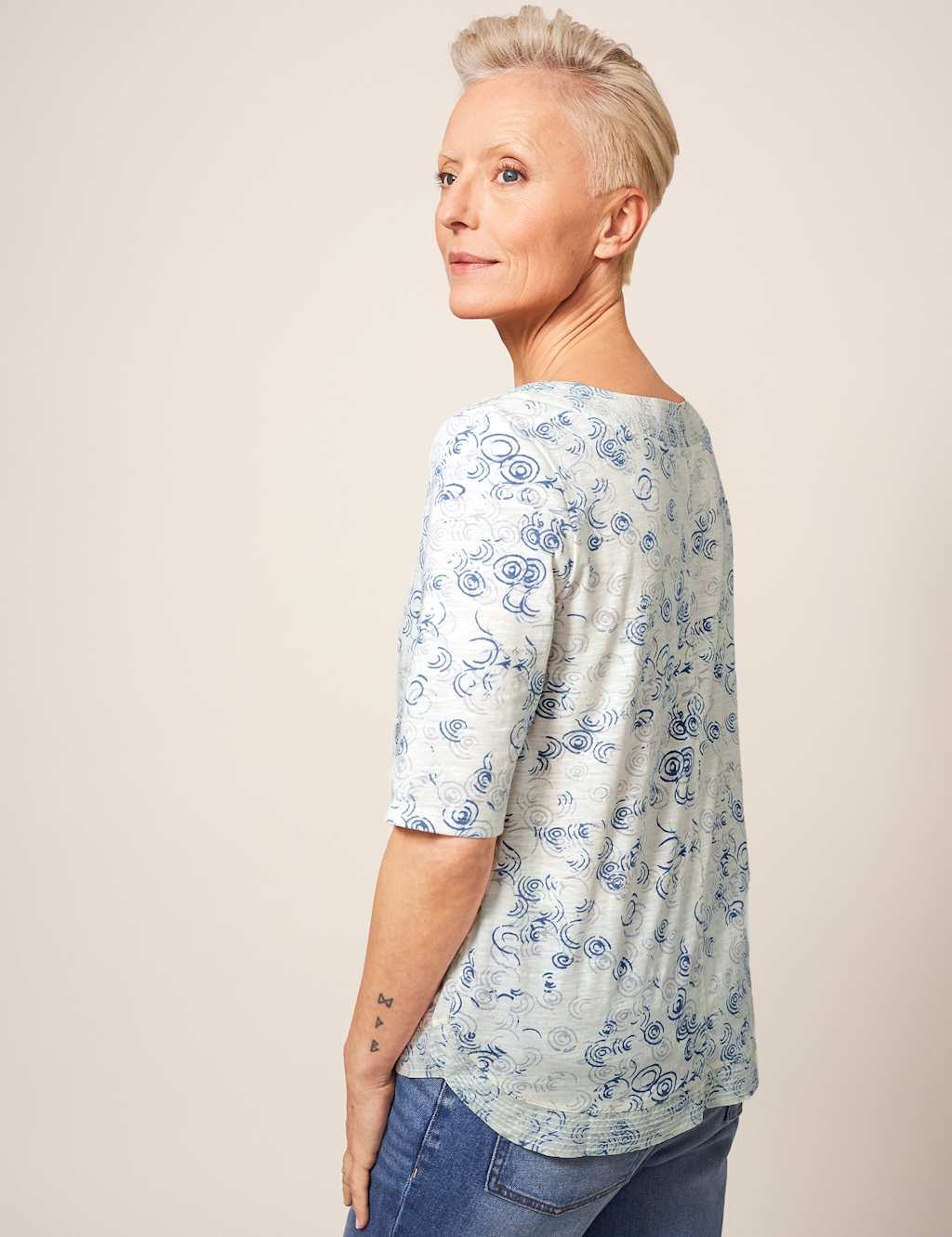 Pure Cotton Printed Round Neck T-Shirt image 2