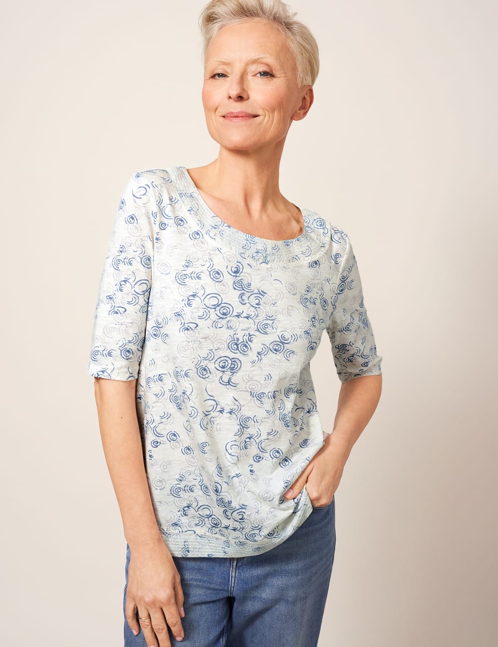 Pure Cotton Printed Round Neck T-Shirt image 3