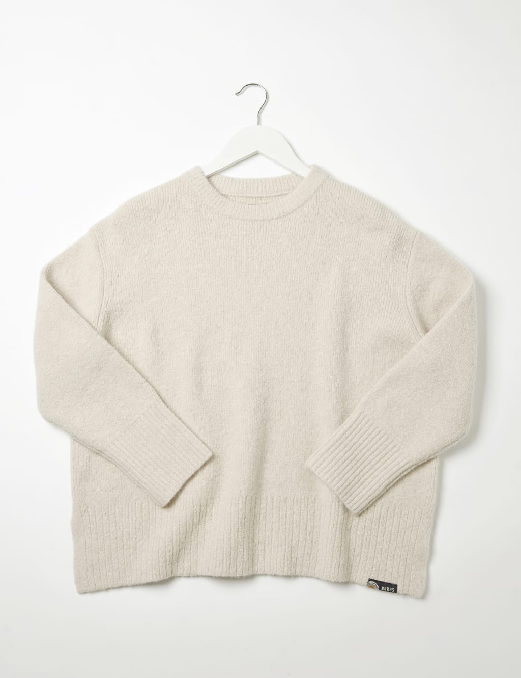 Crew Neck Split Hem Jumper with Wool image 2