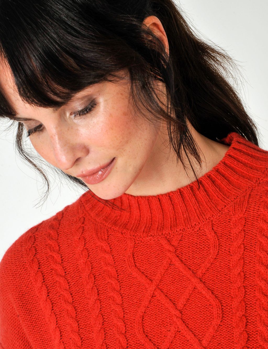 Pure Wool Cable Knit Crew Neck Jumper image 4