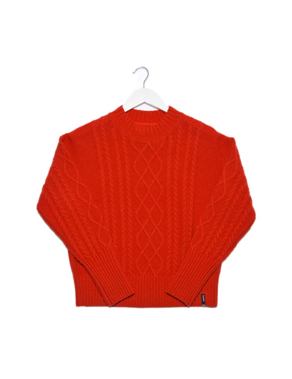 Pure Wool Cable Knit Crew Neck Jumper image 2