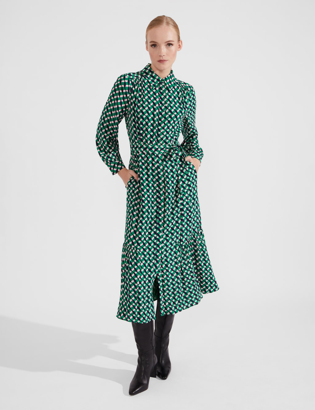 Hobbs green dress sales sale
