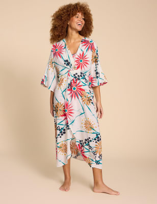 White Stuff Womens Printed Kimono - S - White Mix, White Mix