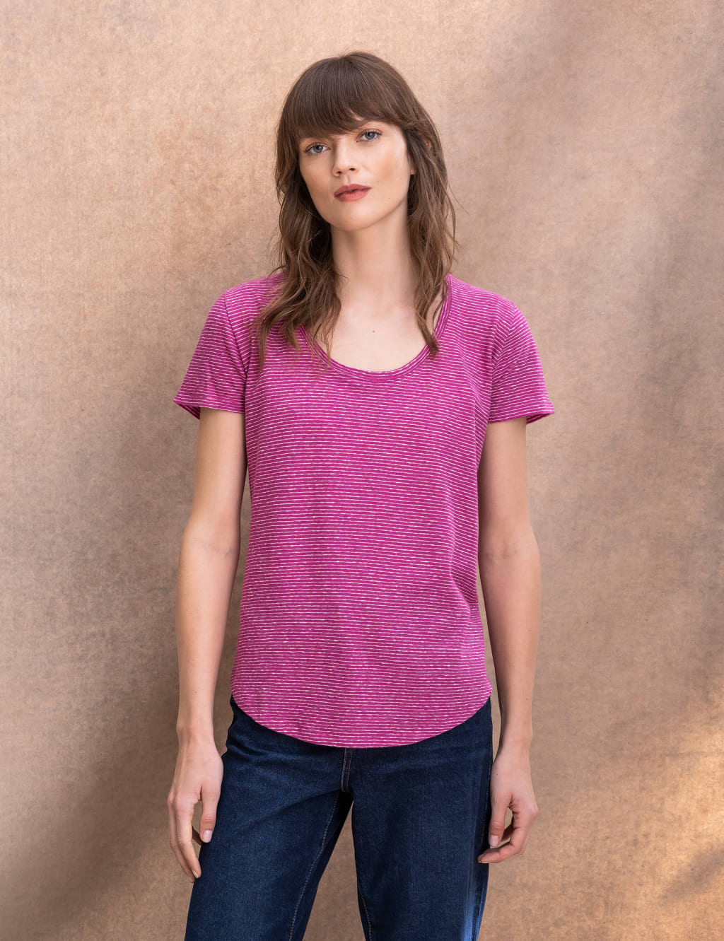 Linen Blend Striped T-Shirt image 2
