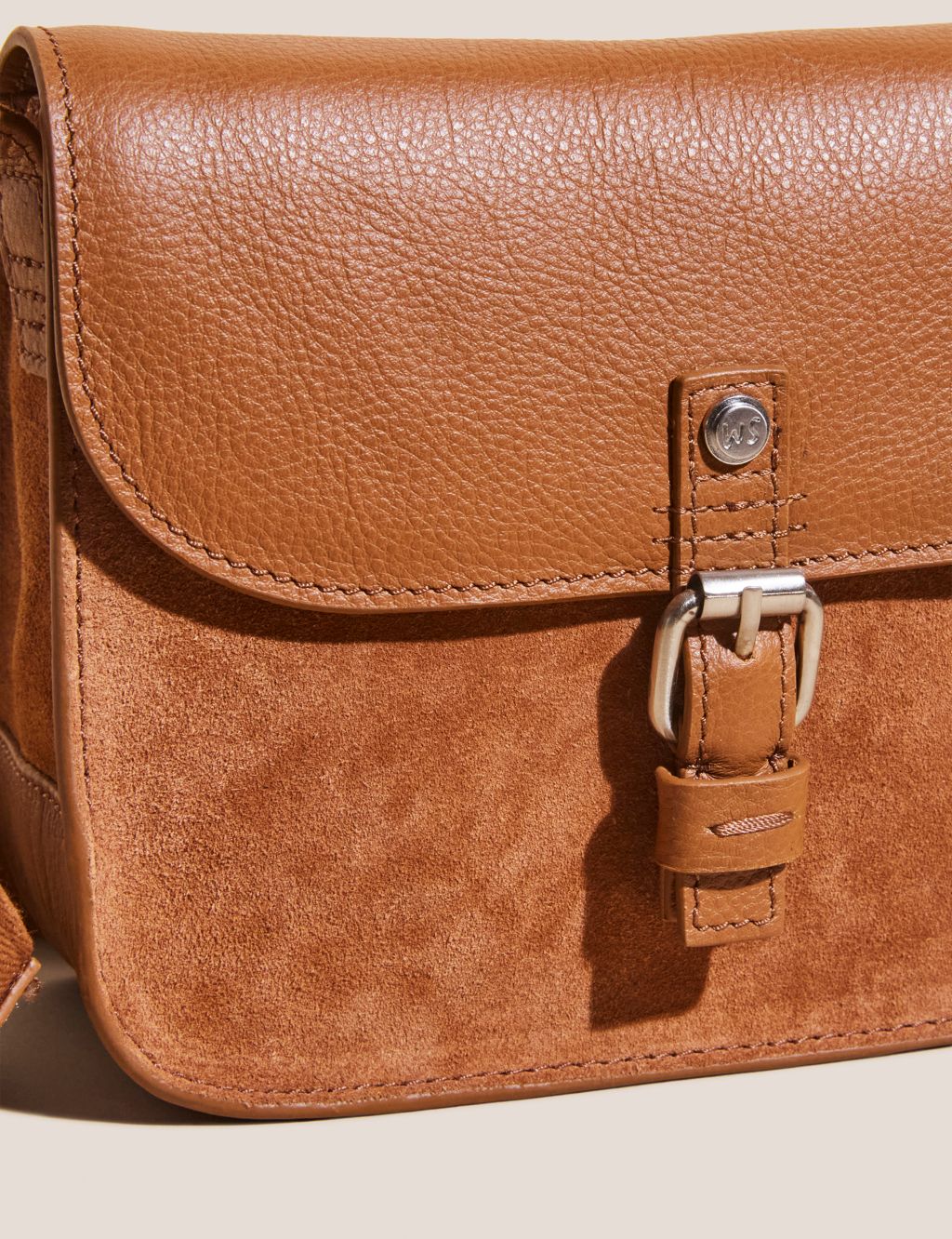 Leather Buckle Detail Cross Body Bag image 2
