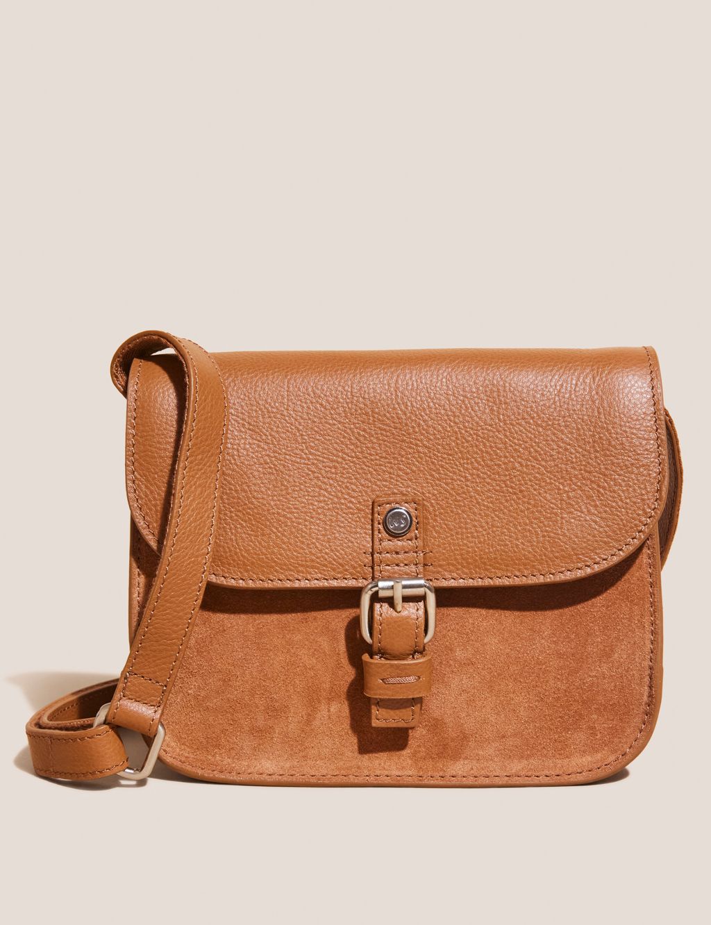 Leather Buckle Detail Cross Body Bag image 1