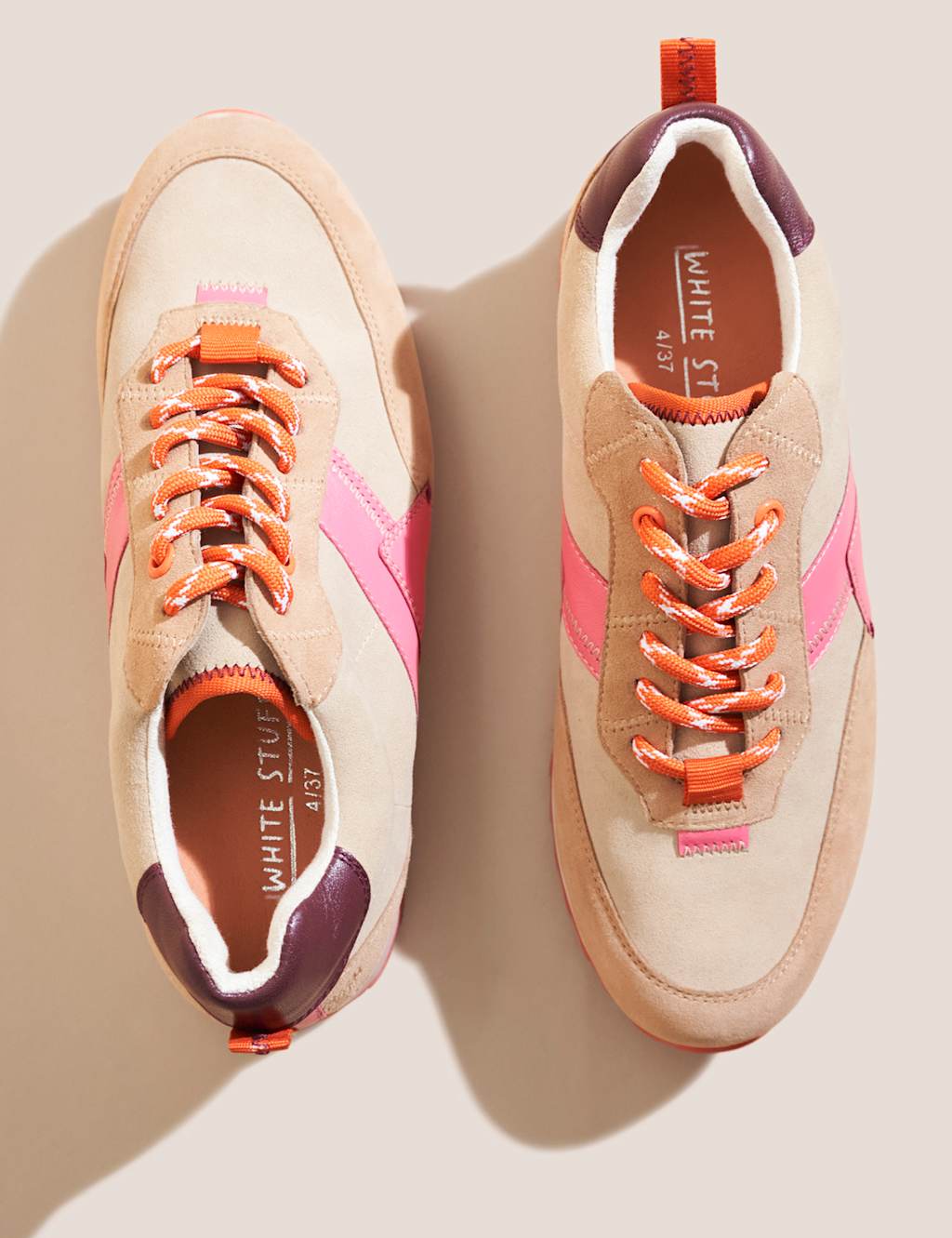 Suede Lace Up Trainers image 3