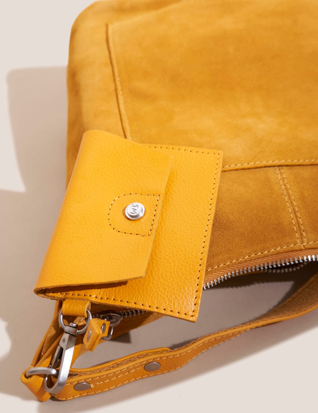 Suede Zip Detail Cross Body Bag image 2