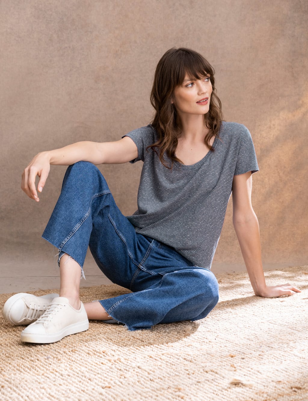 Linen Blend Striped T-Shirt image 3