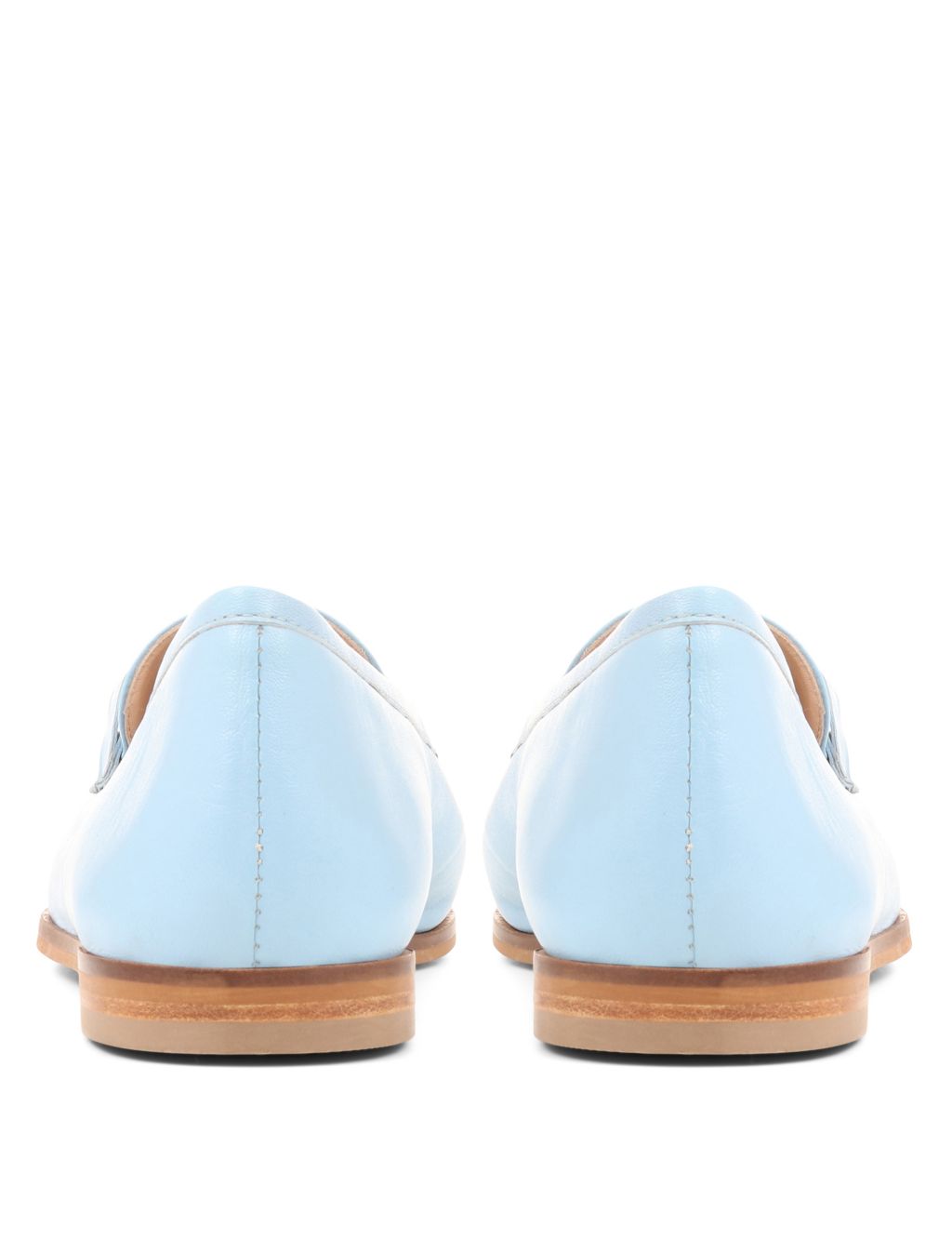 Leather Slip On Bar Flat Loafers image 4