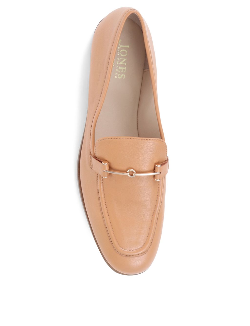 Leather Slip On Bar Flat Loafers image 5