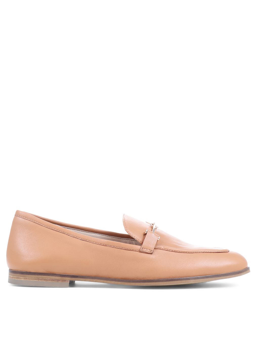 Leather Slip On Bar Flat Loafers image 2