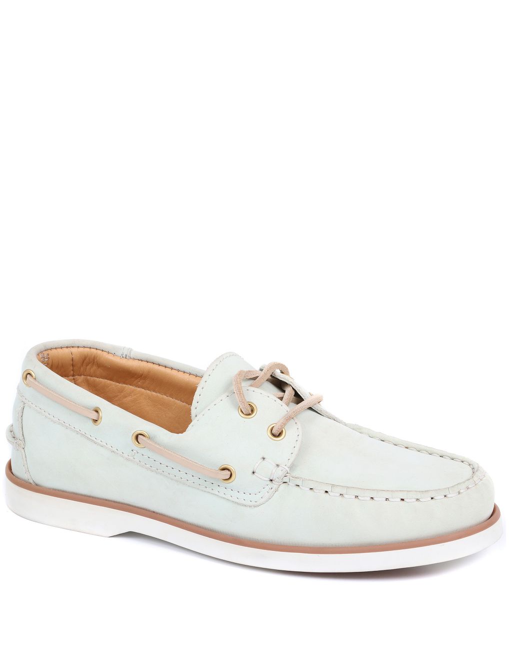 Leather Lace Up Slip On Boat Shoes image 2