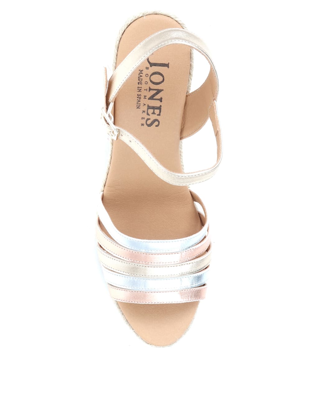 Leather Metallic Ankle Strap Wedge Sandals image 5