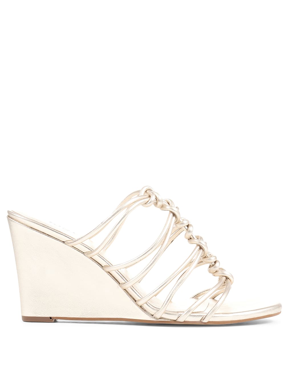 Leather Metallic Wedge Sandals image 2