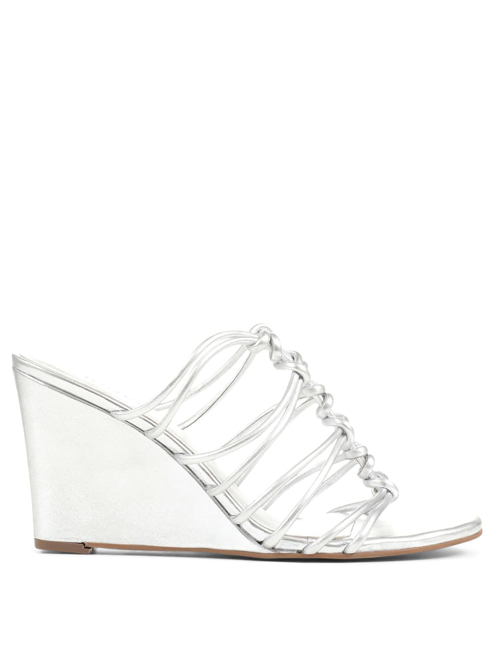Leather Metallic Wedge Sandals image 2