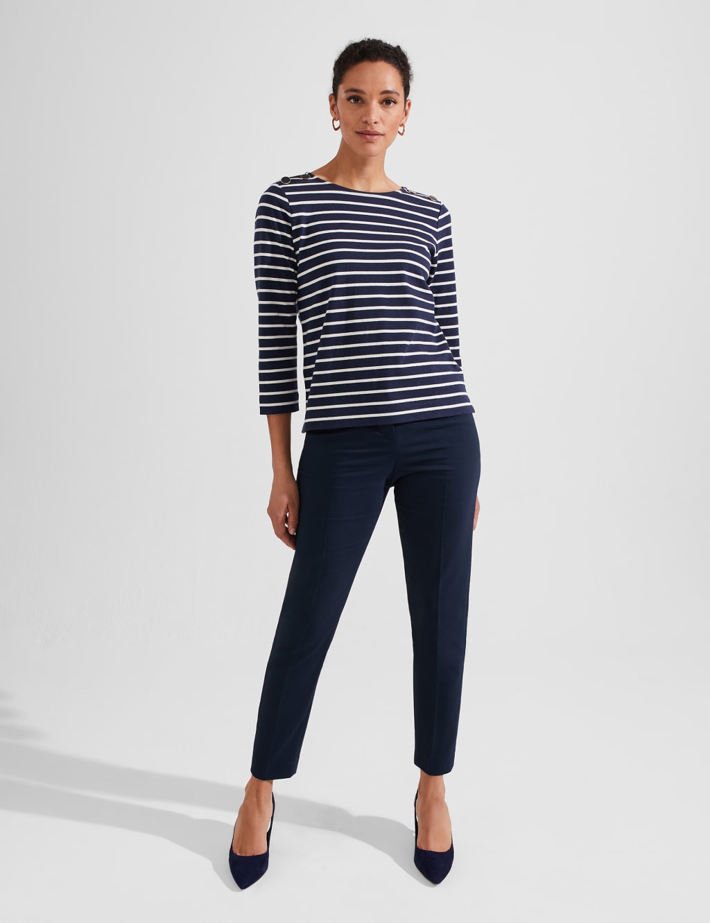 Navy blue 2024 cigarette trousers womens