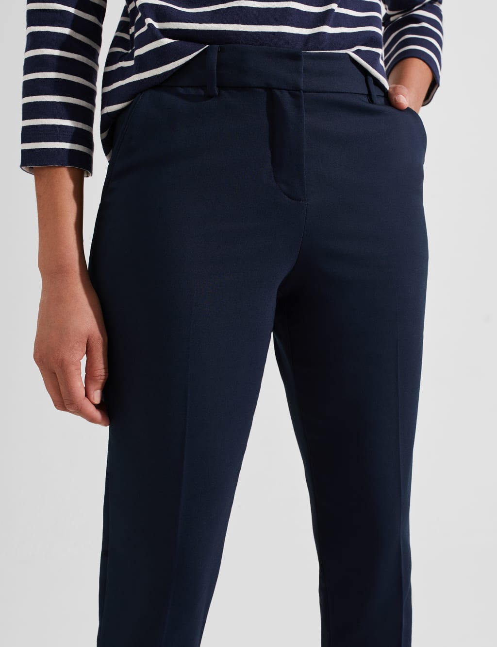 Cotton Blend Tapered Trousers image 4
