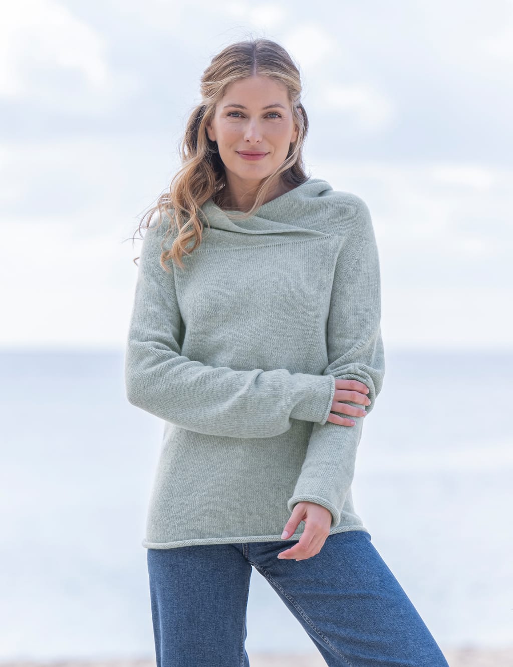 Pure Wool Funnel Neck Jumper