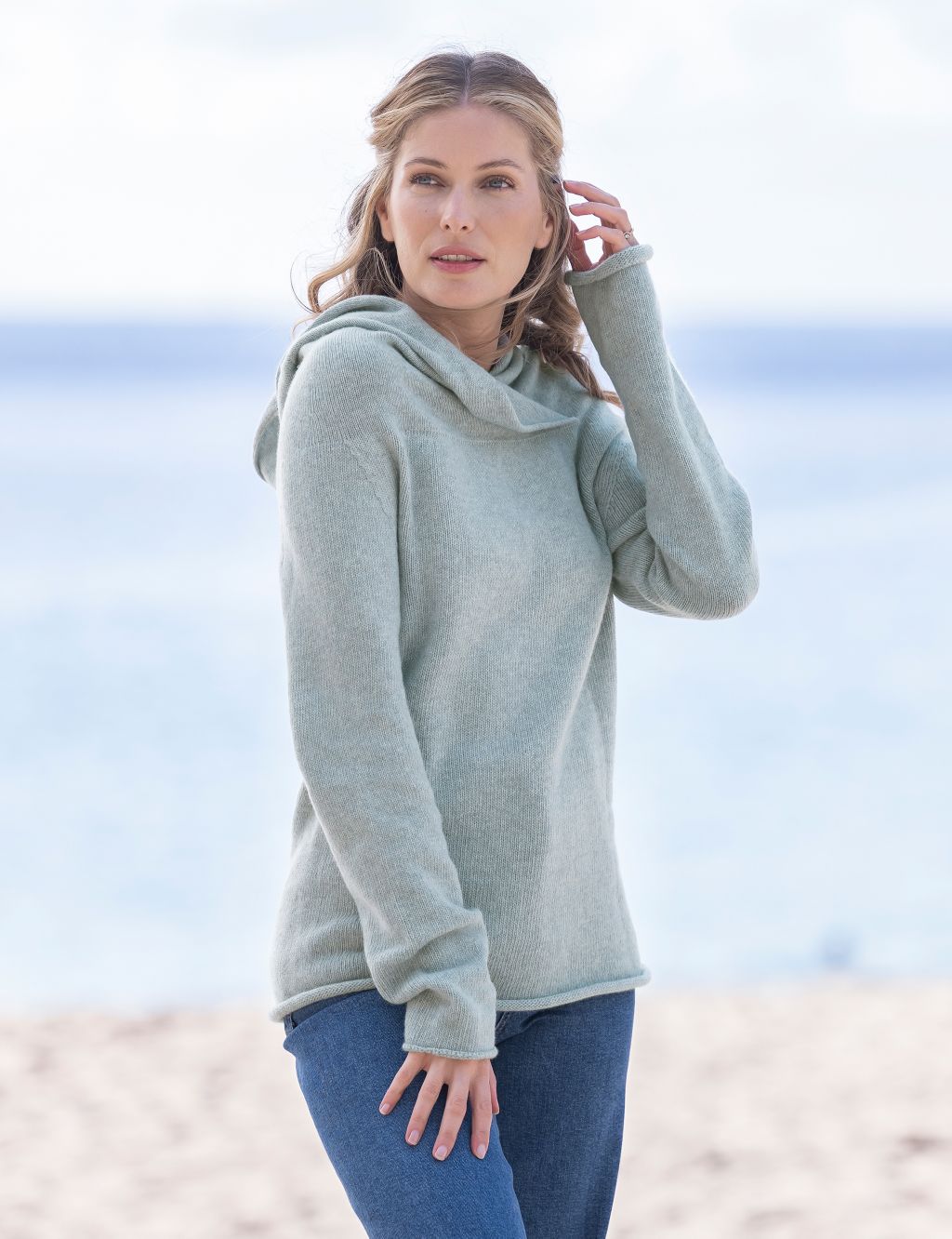 Pure Wool Funnel Neck Jumper image 4