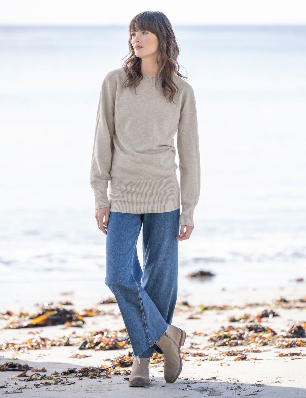 Pure Wool Crew Neck Relaxed Jumper image 2