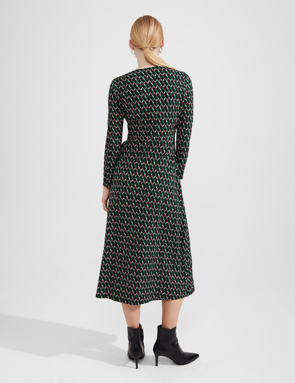 Jersey Printed V-Neck Midi Wrap Dress image 4