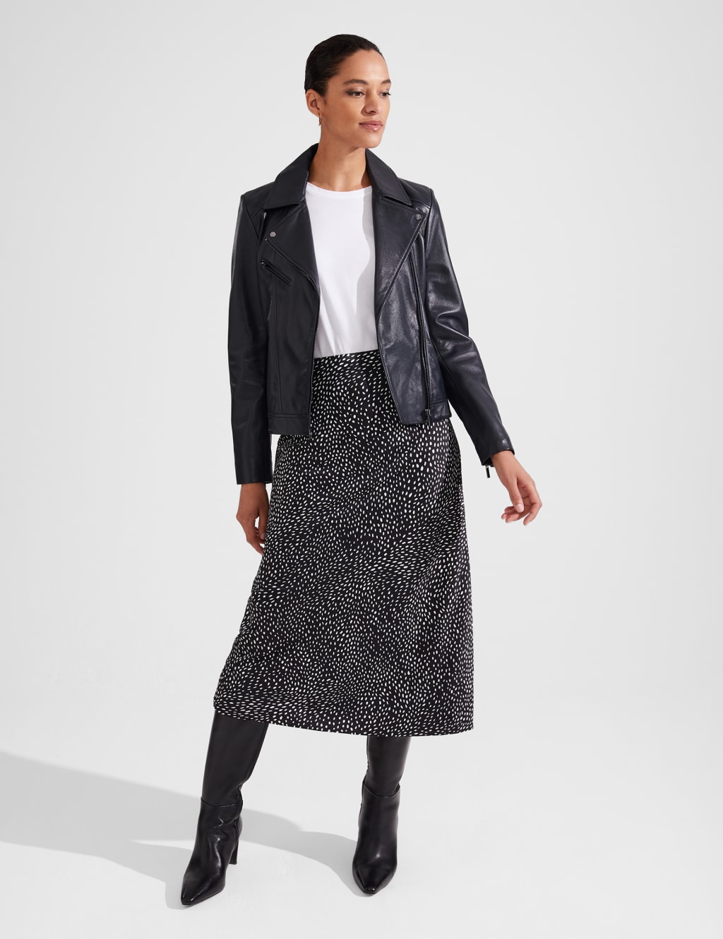 Satin Printed Midaxi A-Line Skirt image 6