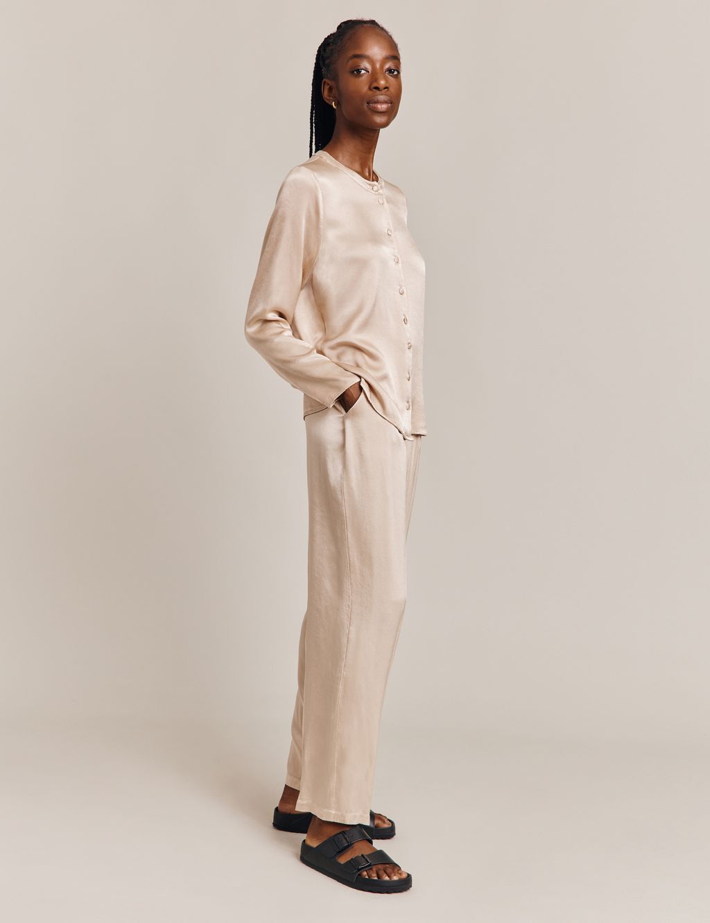Satin Tapered Trousers image 1