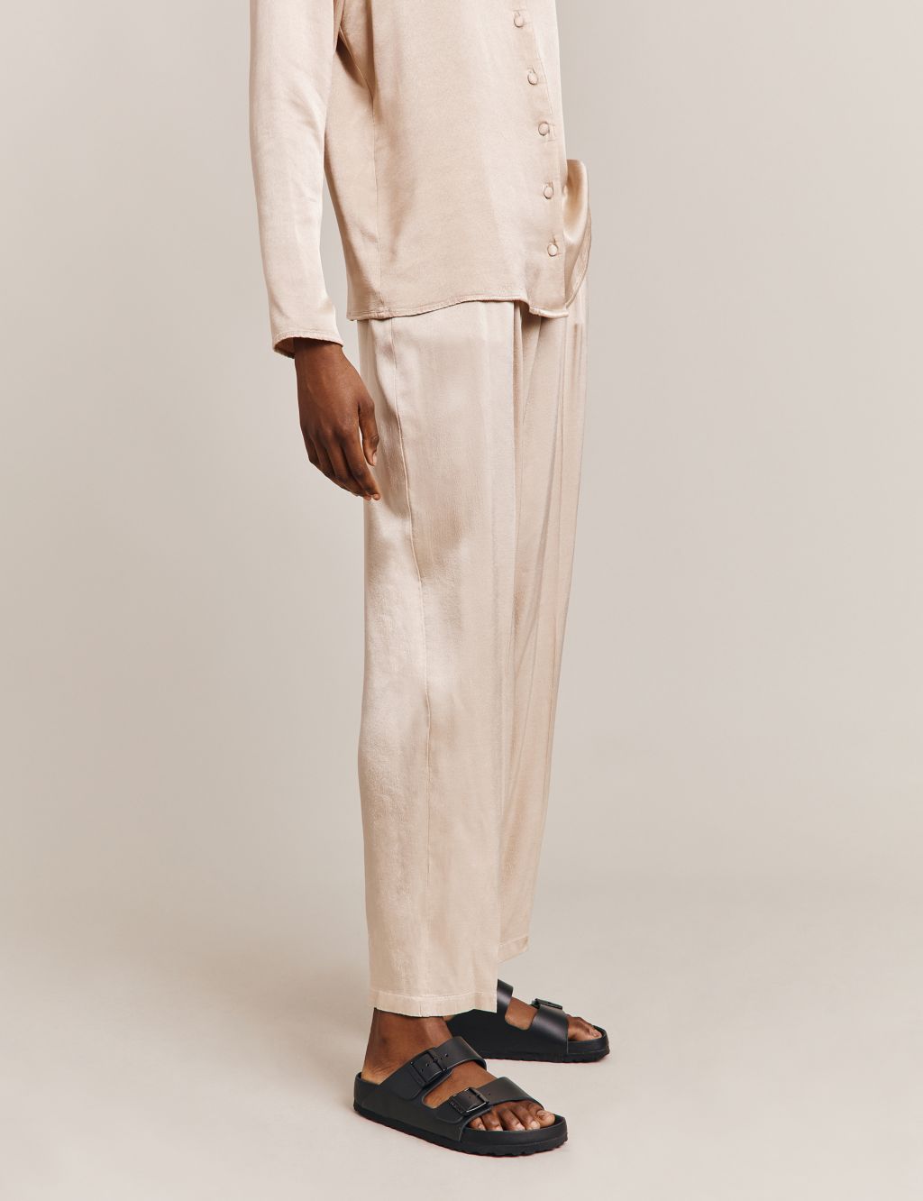 Satin Tapered Trousers image 3