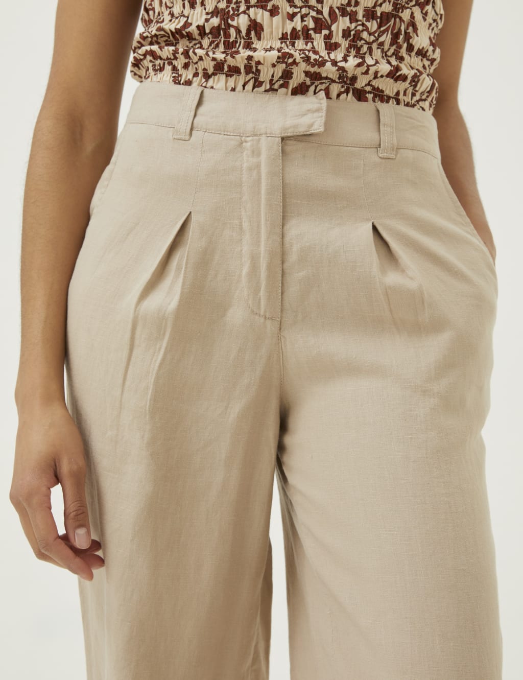 Pure Linen Wide Leg Trousers image 3