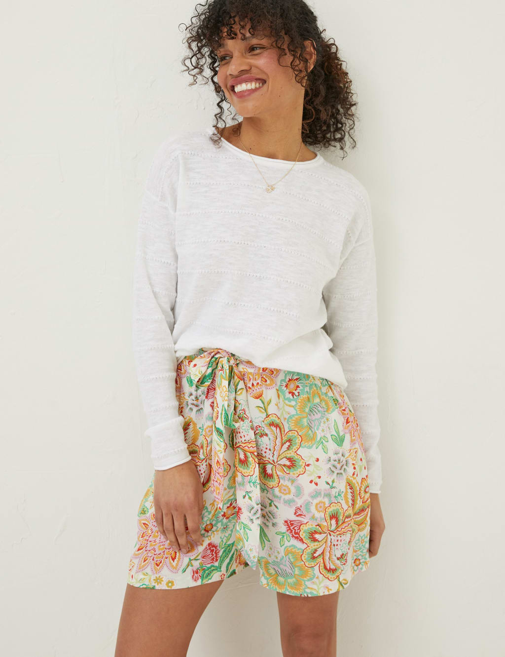 Cotton Rich Textured Round Neck Jumper image 1