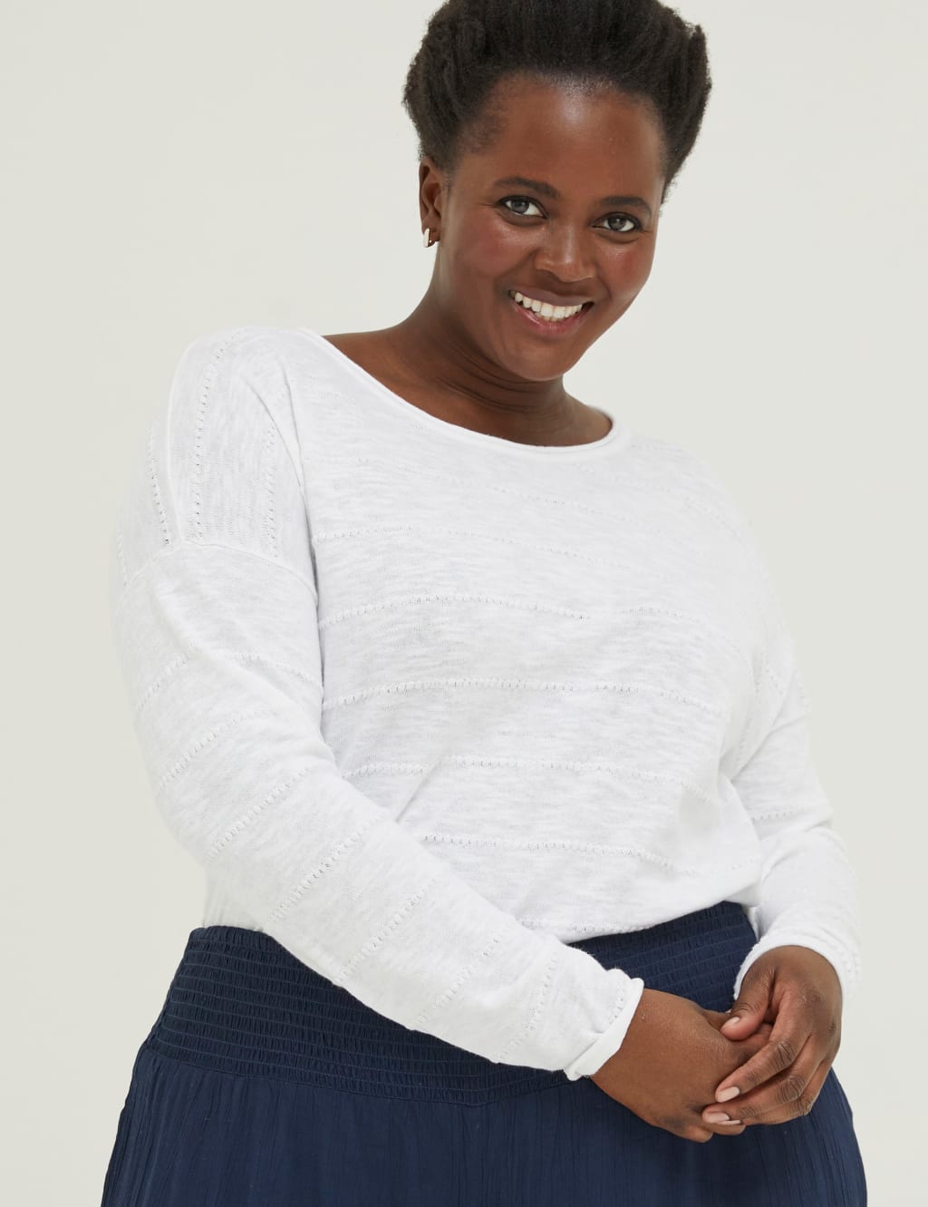 Cotton Rich Textured Round Neck Jumper image 5
