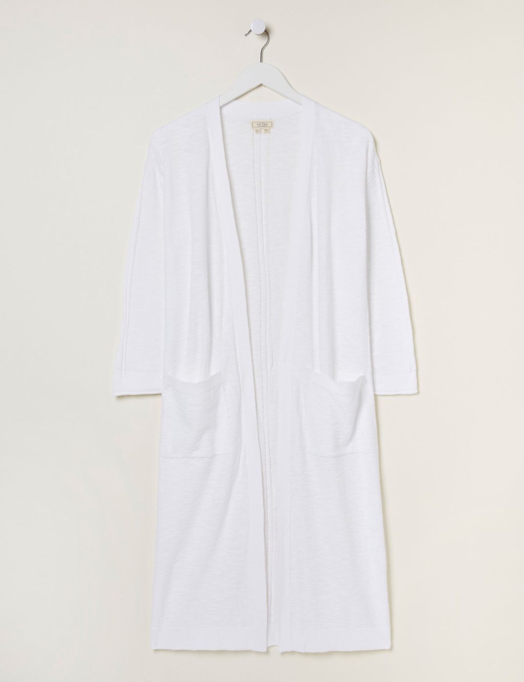 Cotton Rich Longline Cardigan with Linen image 2